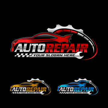 Auto repair services logo, badge, emblem template. Perfect logo for the automotive company.
