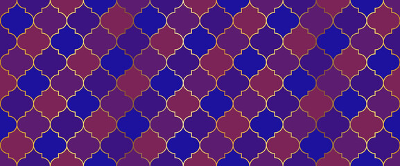 Ramadan Kareem Islamic Decoration. Ramadan Traditional Mosque Golden Tile.