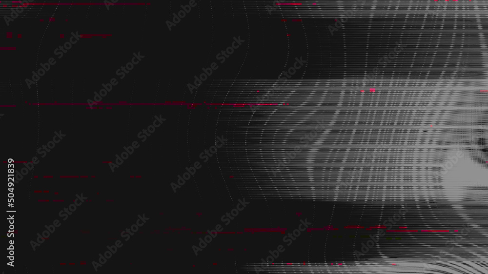Poster distorted trend noise screen with pixels and waves abstract motion background