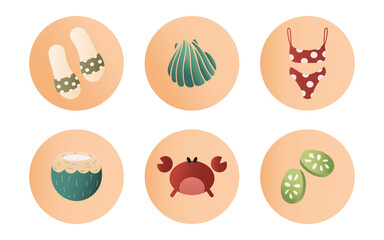 set of highlight cover icons for social media stories, lifestyle. vector illustration