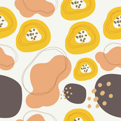 Colorful seamless pattern with abstract shapes. Abstract lines and curves.
Vector illustration.