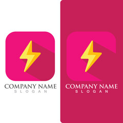 Thunderbolt flash energy  logo and symbol vector