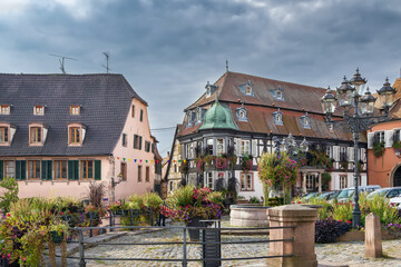 Main square in Barr, Alsace, France