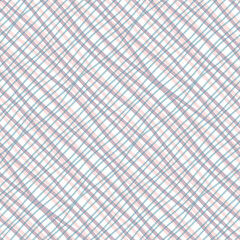 Seamless geometric abstract pattern pink blue diagonal wavy stripes for design of cotton fabric. Vector