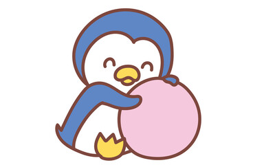 ボールを持つペンギン