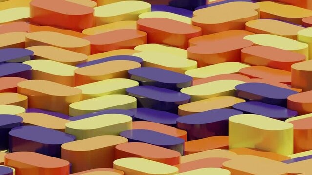 rounded rectangles moving in z direction randomly seamless loop 4K UHD background design