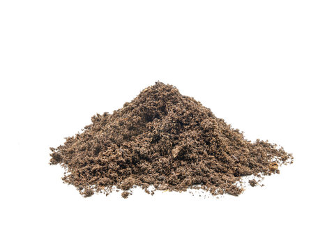 Pile Peat Moss Or Soil Isolated 