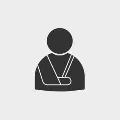 arm in sling , broken arm vector icon illustration sign 
