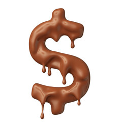 Symbol dolar money chocolate in 3d render
