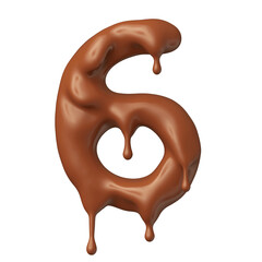 Obraz premium Number 6 chocolate in 3d render realistic