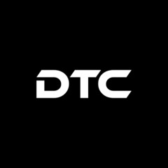 DTC letter logo design with black background in illustrator, vector logo modern alphabet font overlap style. calligraphy designs for logo, Poster, Invitation, etc.