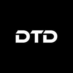 DTD letter logo design with black background in illustrator, vector logo modern alphabet font overlap style. calligraphy designs for logo, Poster, Invitation, etc.