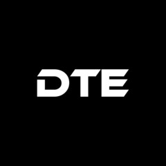 DTE letter logo design with black background in illustrator, vector logo modern alphabet font overlap style. calligraphy designs for logo, Poster, Invitation, etc.