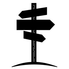 Black & Whinte Signpost / Guide / Guidepost - Vector - Cartoon Style - Logo