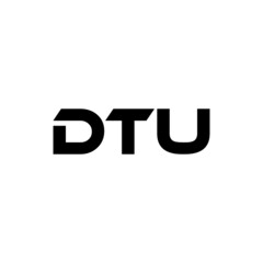 DTU letter logo design with white background in illustrator, vector logo modern alphabet font overlap style. calligraphy designs for logo, Poster, Invitation, etc.