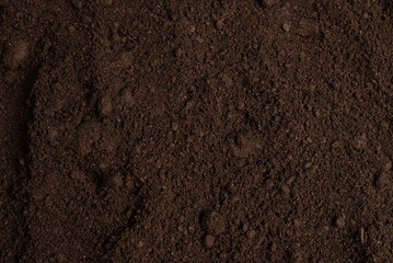 Black land for plant background. Top view.