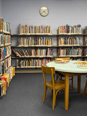 Children's section of small town library in Haddon Heights, New Jersey.