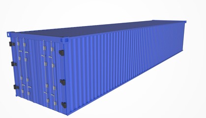 Blue container Cut the white background for easy use.