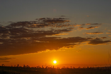 sunset in the city