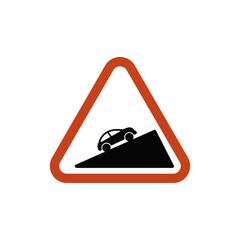 slope road sign vector icon illustration sign 