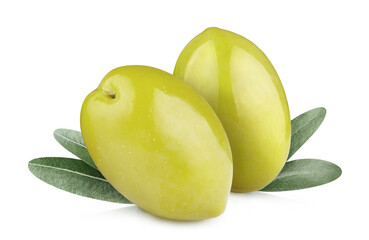 Delicious olives, isolated on white background