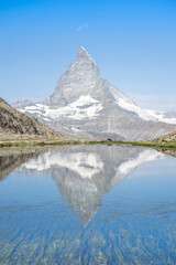 Matterhorn reflection in Riffelsee, Zermatt, Switzerland