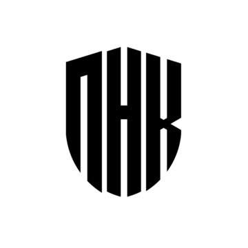 NHK letter logo design. NHK modern letter logo with black background. NHK creative  letter logo. simple and modern letter logo. vector logo modern alphabet font overlap style. Initial letters NHK 