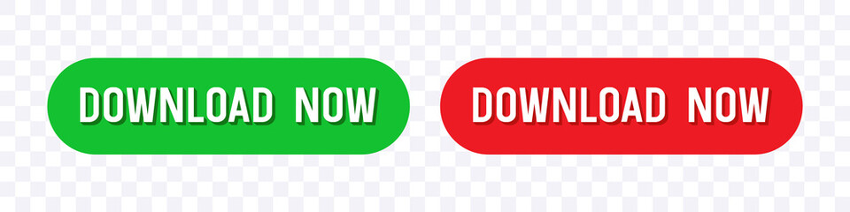 Download Now button. Set of 3d buttons. Vector clipart isolated on white background.	