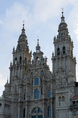 Fototapeta na wymiar Facade of the cathedral of Santiago de Compostela, Galicia.