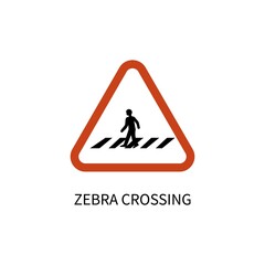 zebra crossing road sign vector icon illustration sign 