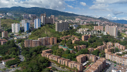 Fototapeta na wymiar Panoramic of the West of Medellin, photographic shots with drone