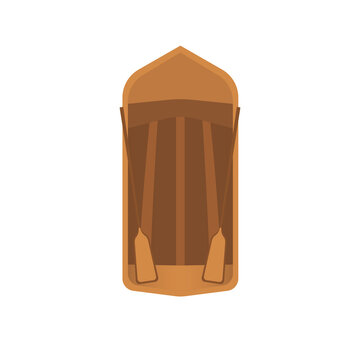 recommend clip art: wooden boat top view vector illustration isolated on white background