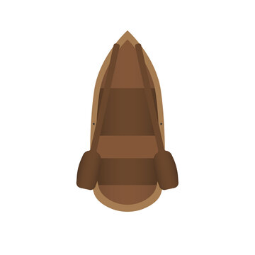 recommend clip art: wooden boat top view vector illustration isolated on white background