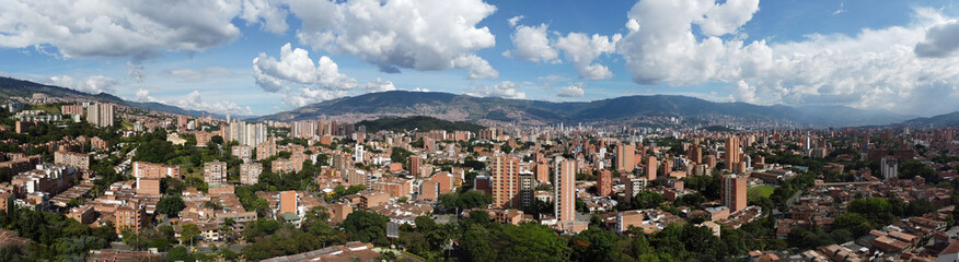 Fototapeta na wymiar Panoramic of the West of Medellin, photographic shots with drone