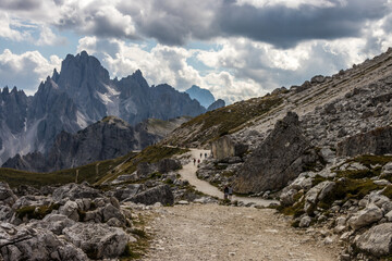 Mountain trail Tre Cime di Lavaredo in Dolomites