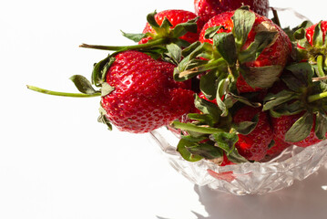 Strawberries on a sunny day. Large ripe berries. - 504943884