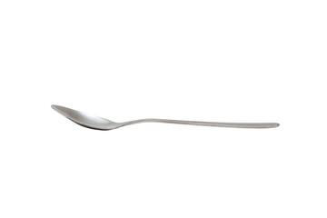Spoon and fork on a white background
