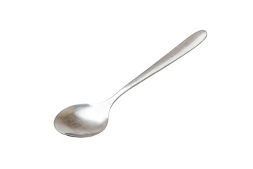 Spoon and fork on a white background