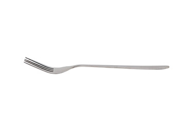 Spoon and fork on a white background