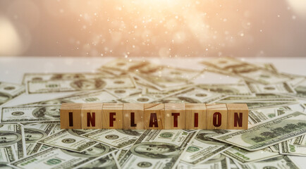 Inflation, hyperinflation in the dollar one dollar bill economic direction The concept of reducing...
