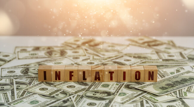Inflation, hyperinflation in the dollar one dollar bill economic direction The concept of reducing purchasing power from inflation.