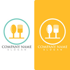 Spoon and fork logo and symbol vector