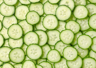 Background of fresh cucumber slices