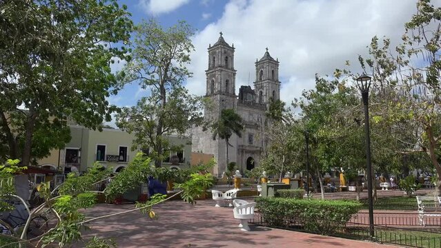 Central park of Valladolid town. Yucatan, Mexico