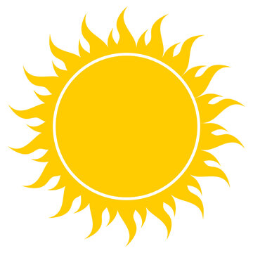 Graphic sun icon. Vector flat design illustration.