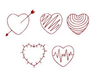 valentines day heart doodles