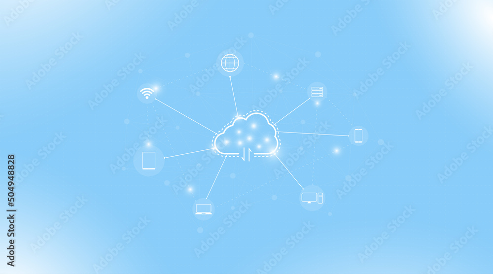 Aufkleber abstract cloud connection security digital technology concept background