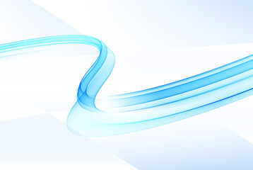 Wavy flow of blue lines. Abstract vector blue transparent wave background.