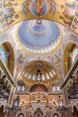 Fototapeta na wymiar Interior decoration of the Naval Cathedral of St. Nicholas in Krostadt. Saint Petersburg. Russia