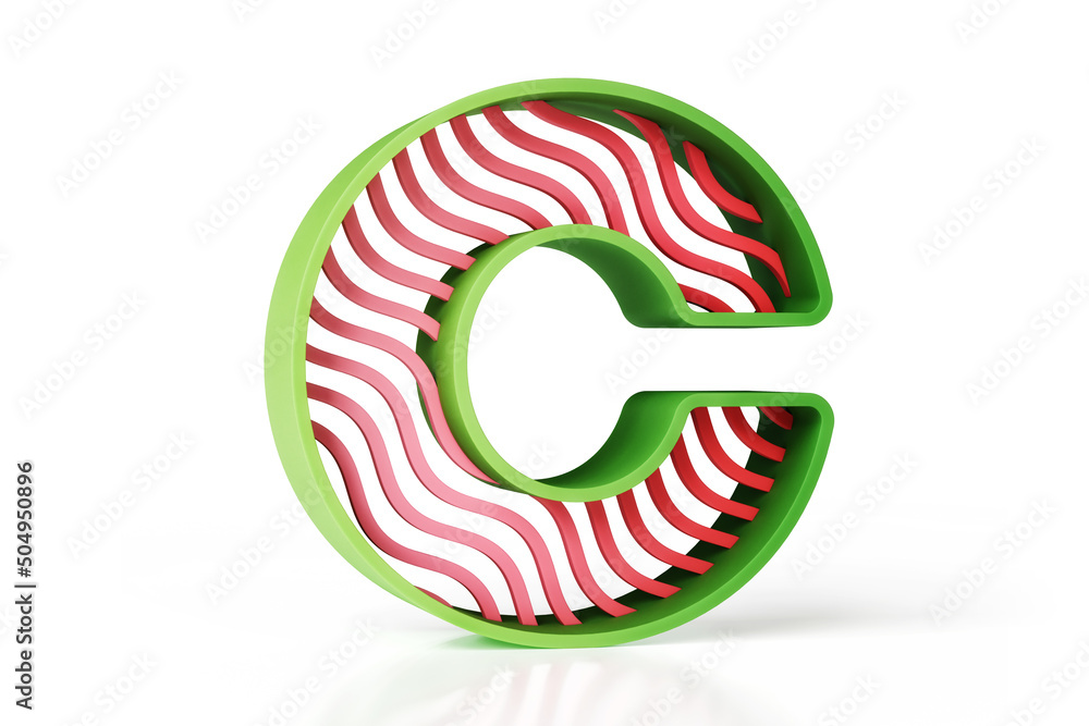 Poster modern and fresh 3d letter c. great font for headers, posters, web advertisements or print projects.